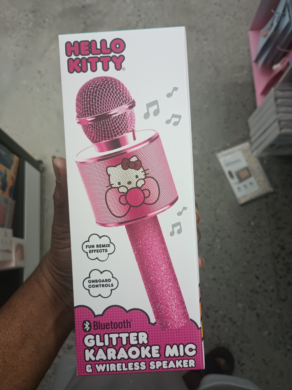Hello Kitty Pink Glitter Karaoke Mic & Wireless Speaker